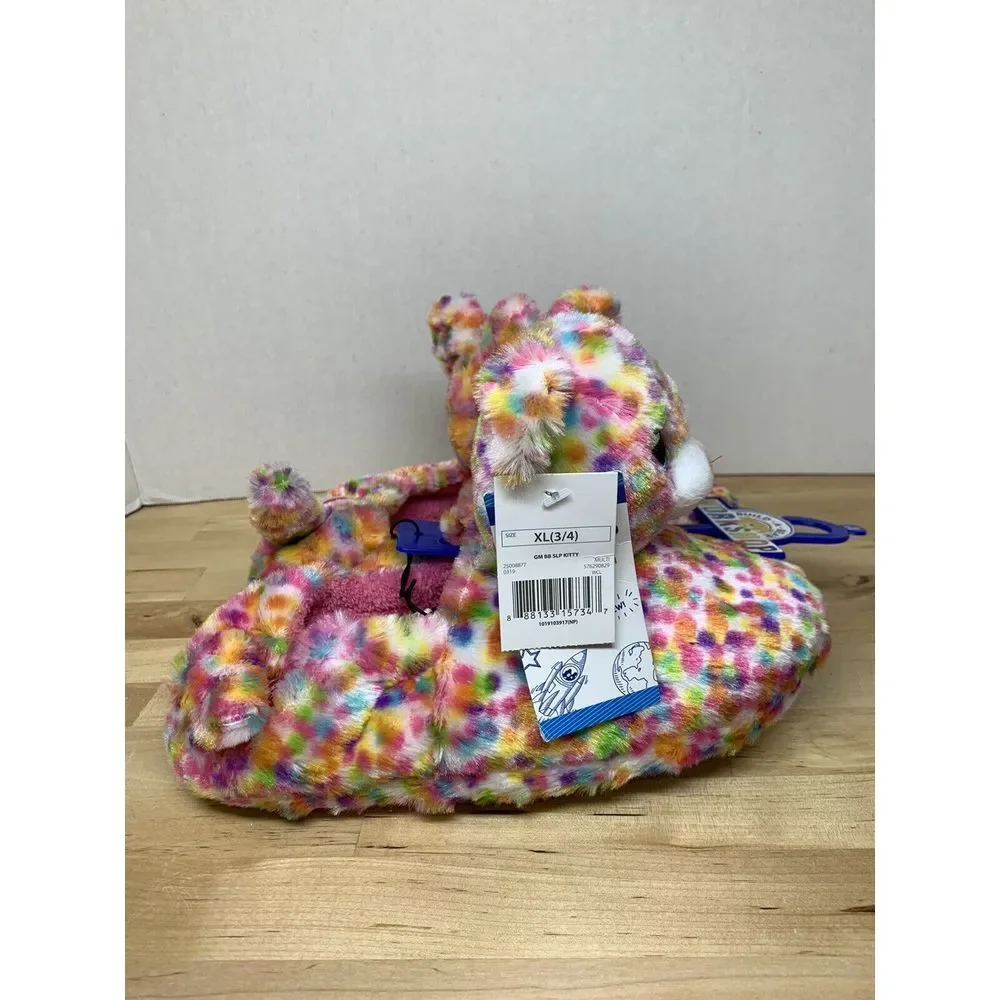 Build a Bear Workshop Rainbow Spotted Slippers NWT XL 3/4‎